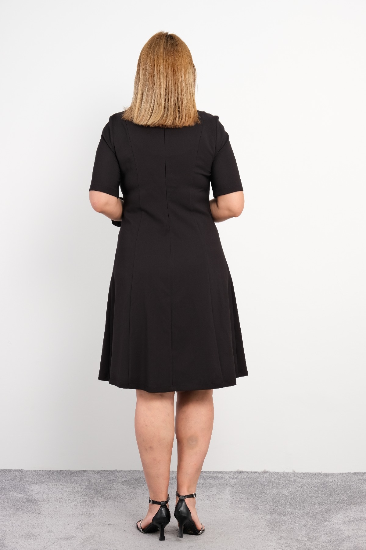 Casual Plus Size Dress-Black