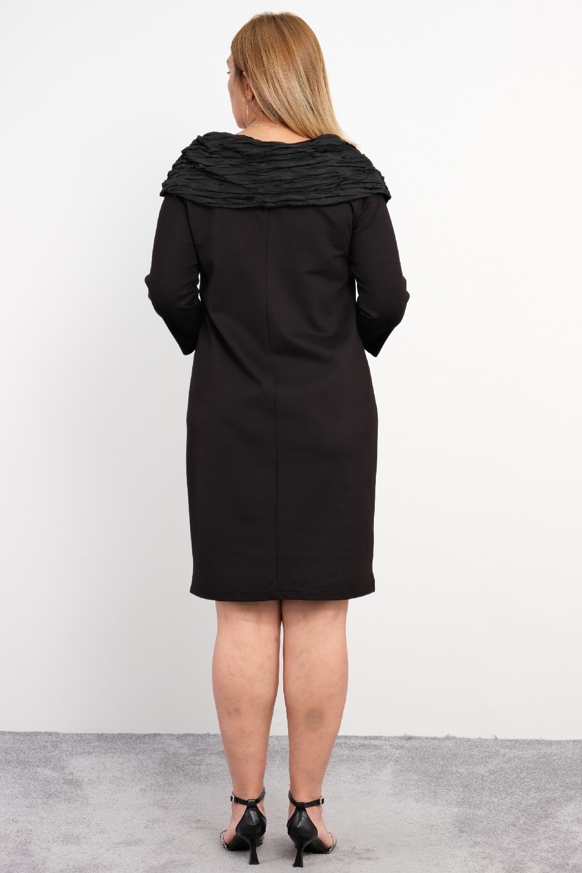 Casual Plus Size Dress-Black