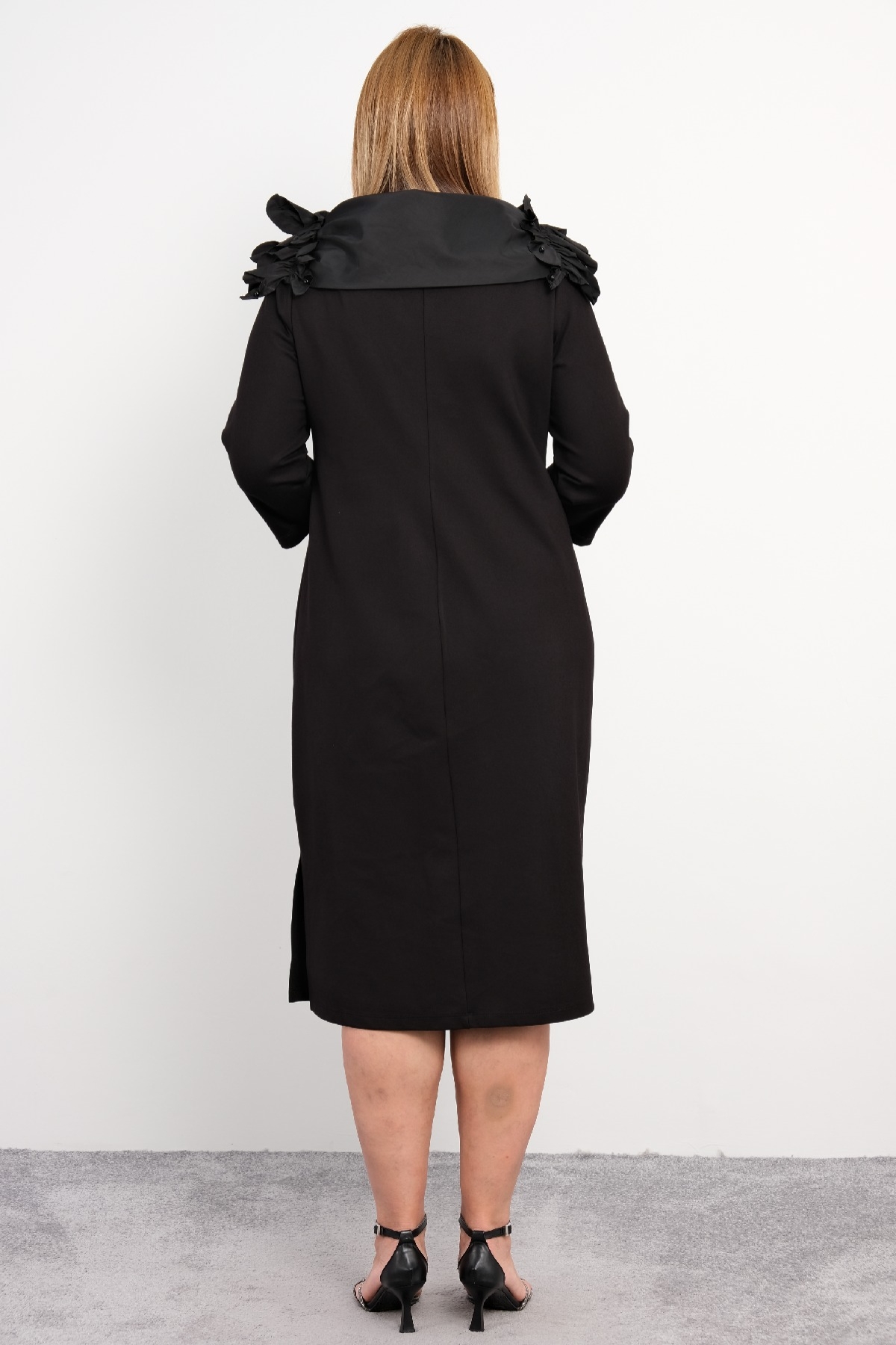 Casual Plus Size Dress-Black