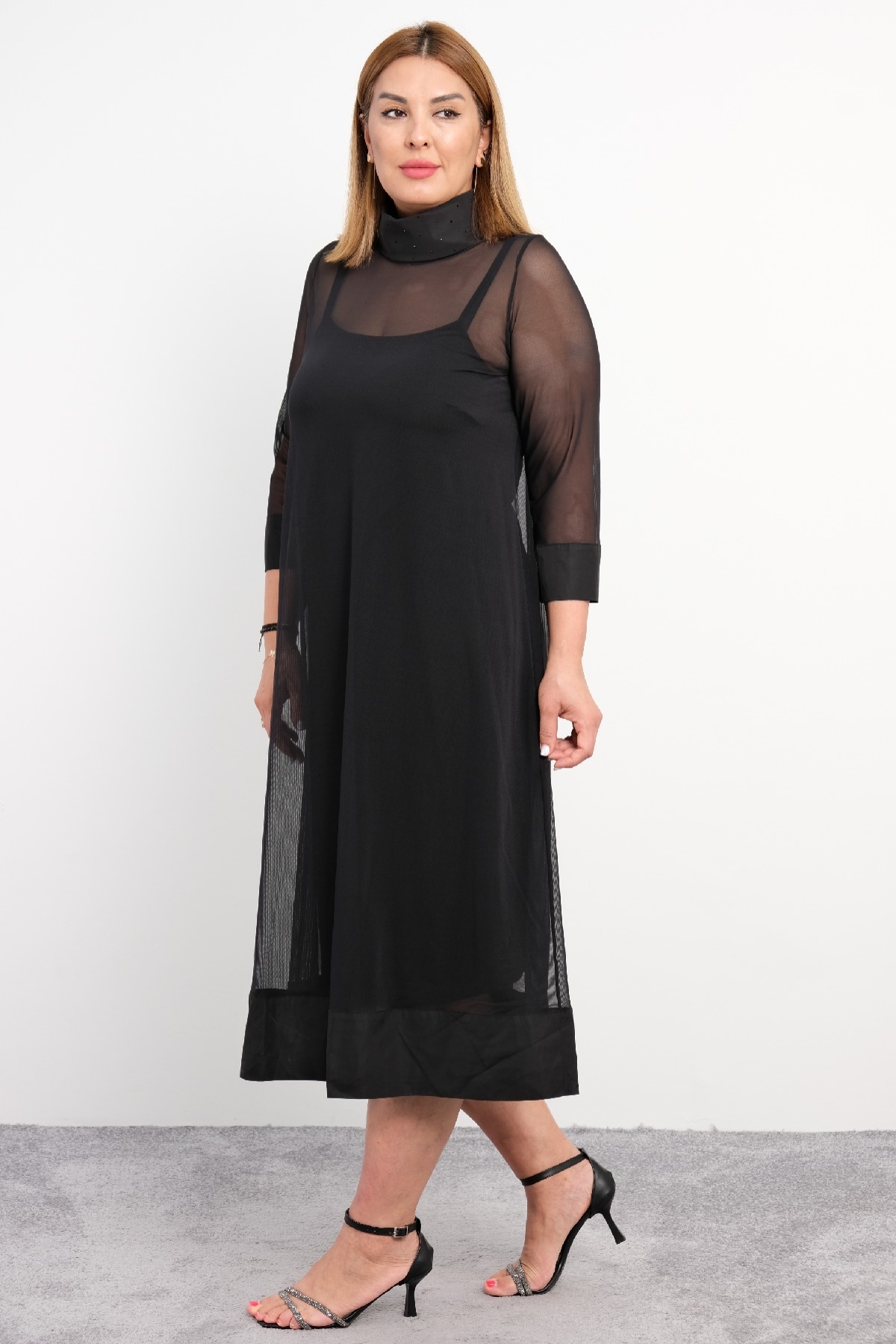 Casual Plus Size Dress-Black