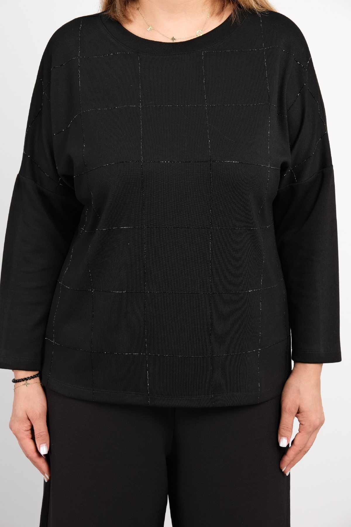 Plus Size Basic Sweatshirt-Black