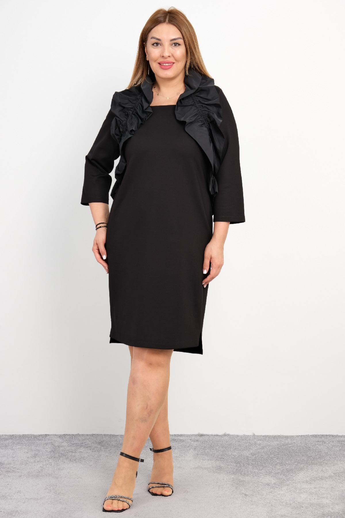 Plus Size Night Dress-Black