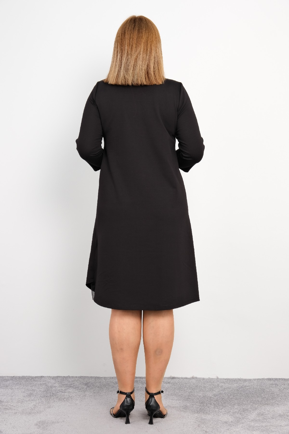 Casual Plus Size Dress-Black