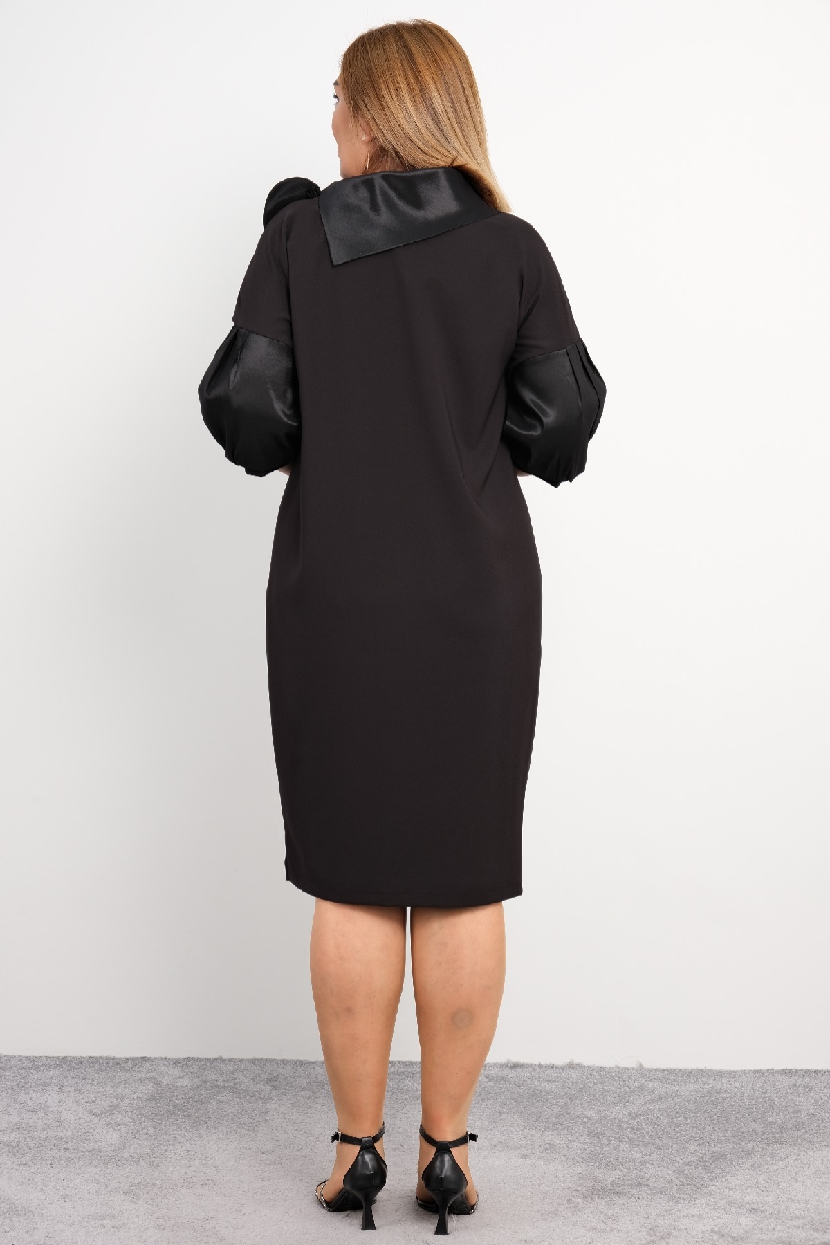 Casual Plus Size Dress-Black