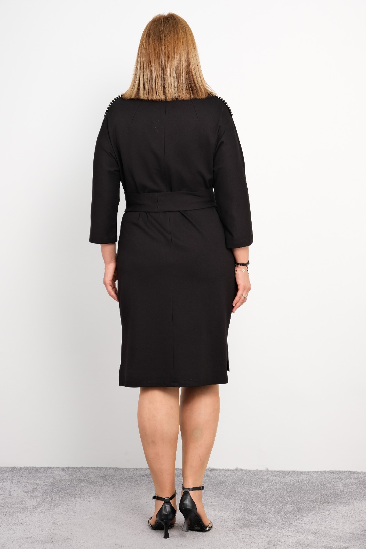 Casual Plus Size Dress-Black