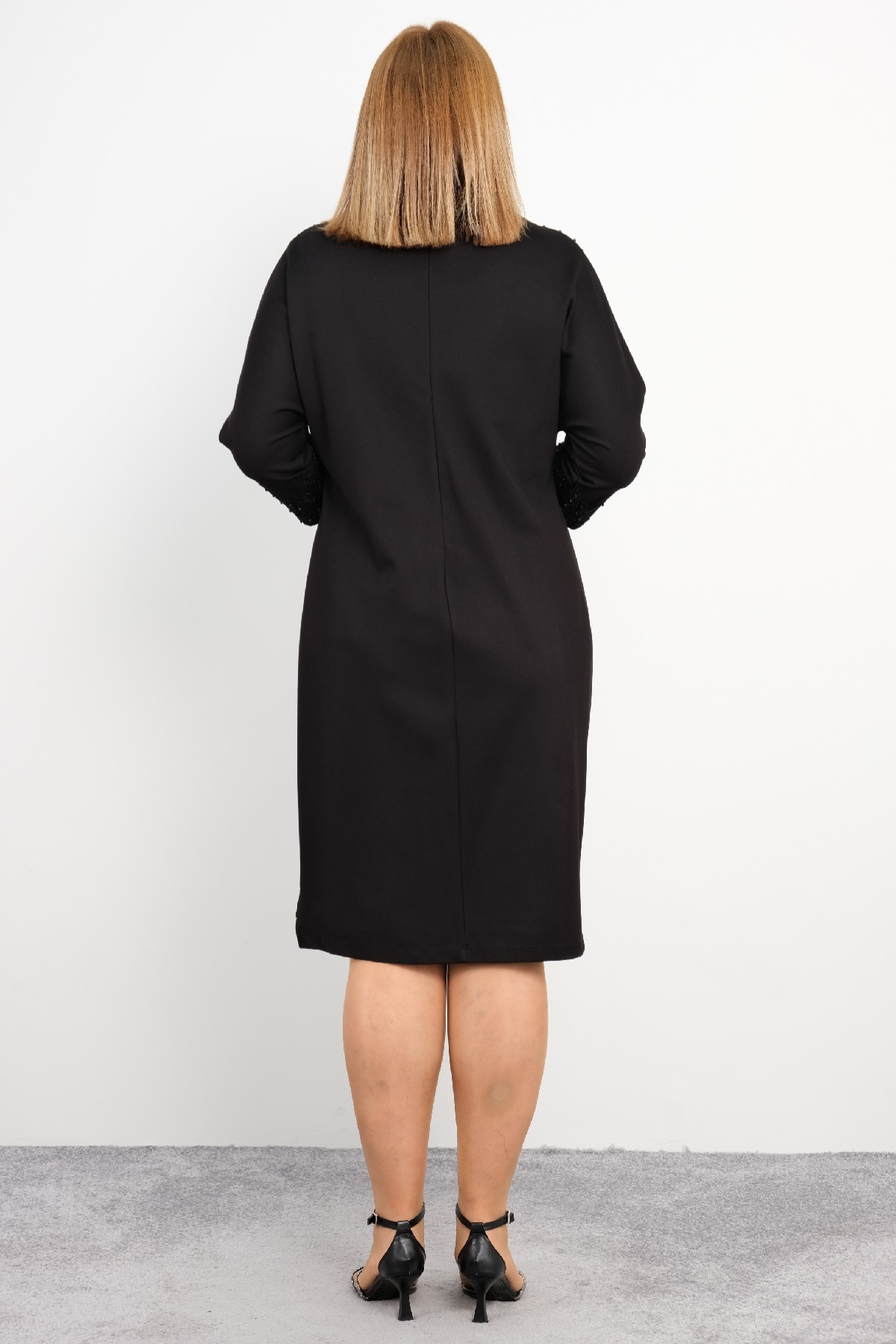 Casual Plus Size Dress-Black