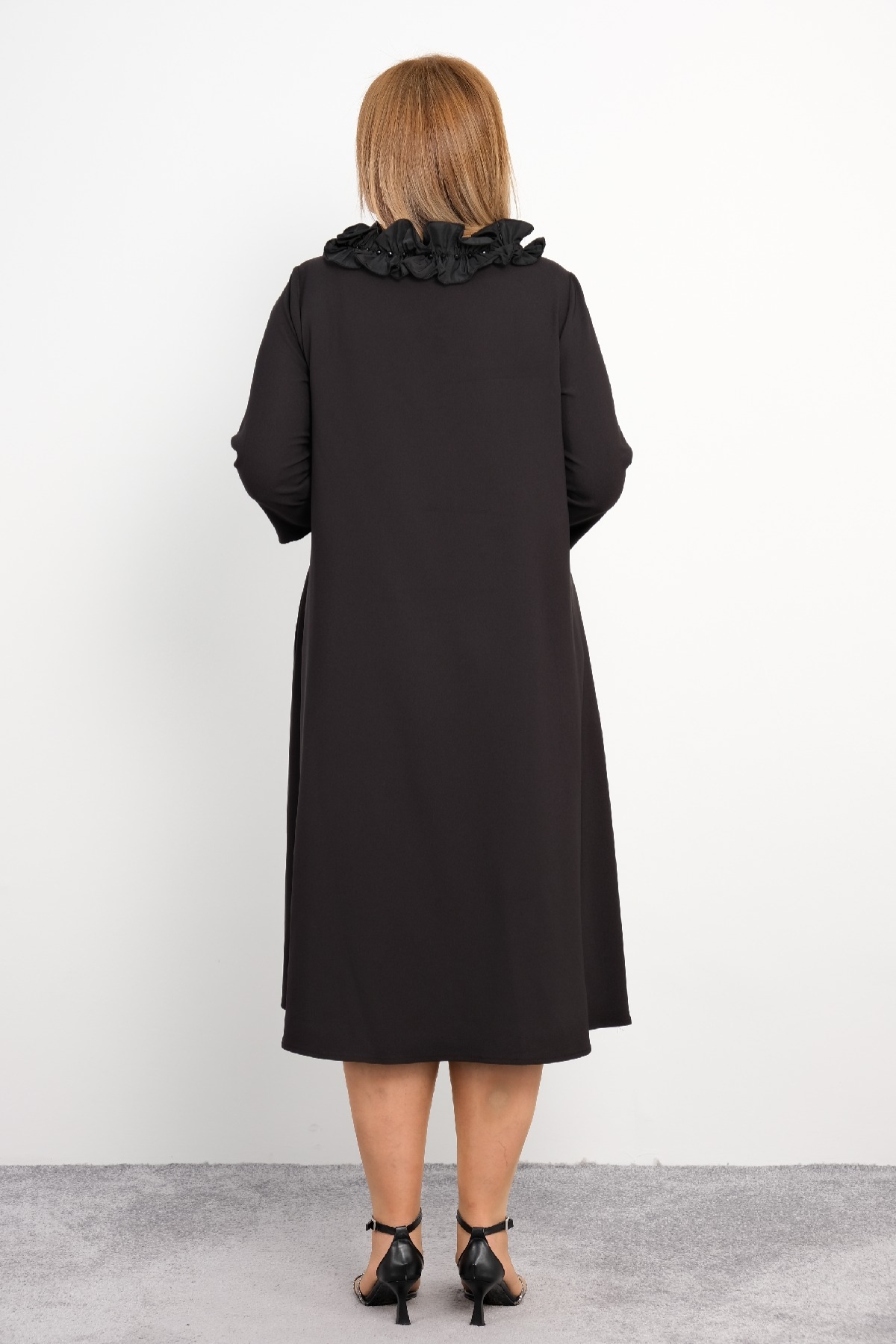 Casual Plus Size Dress-Black