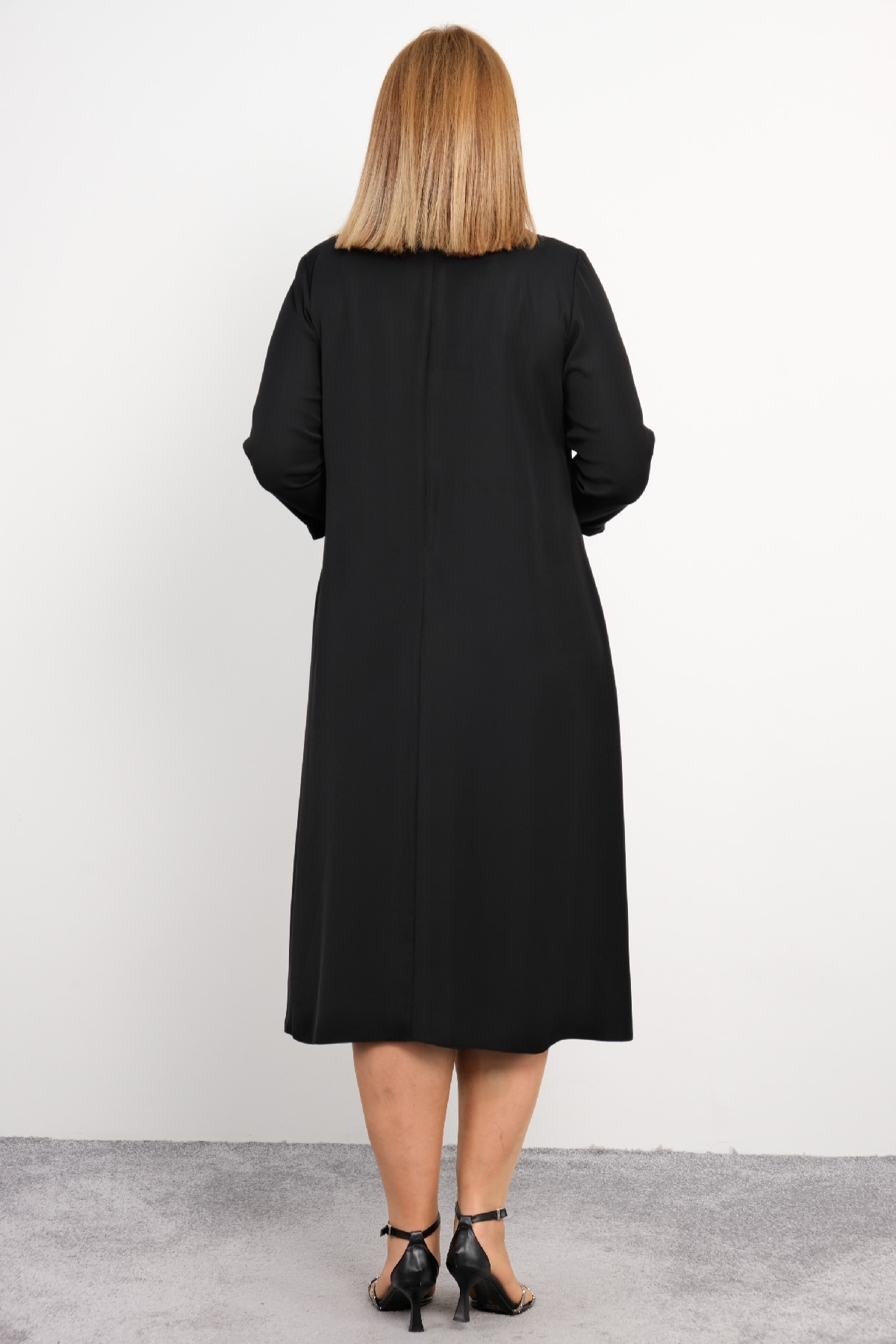 Casual Plus Size Dress-Black