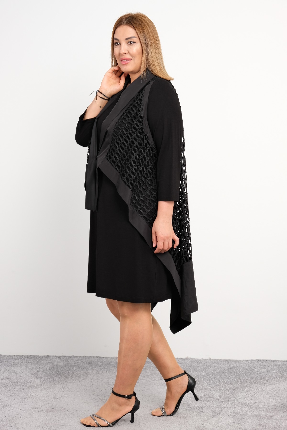 Casual Plus Size Dress-Black