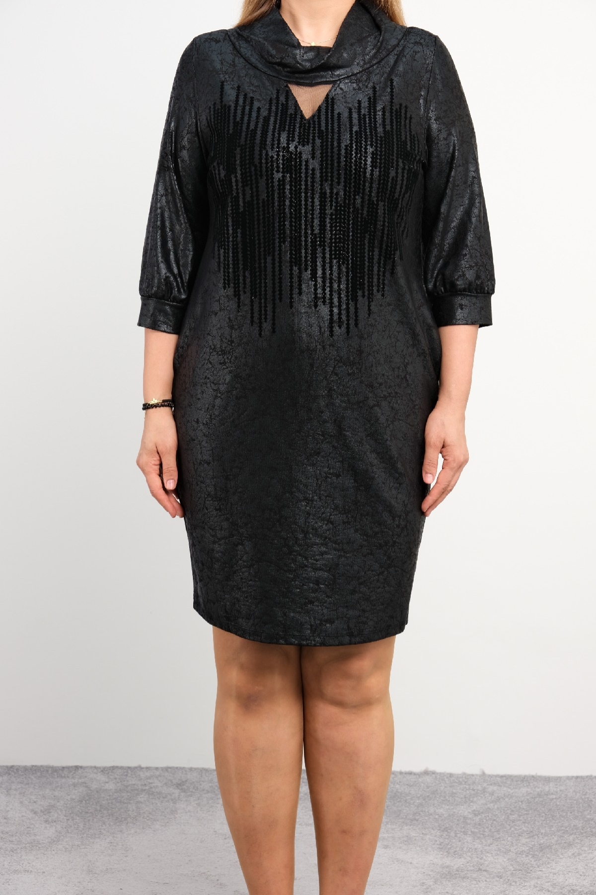 Plus Size Night Dress-Black