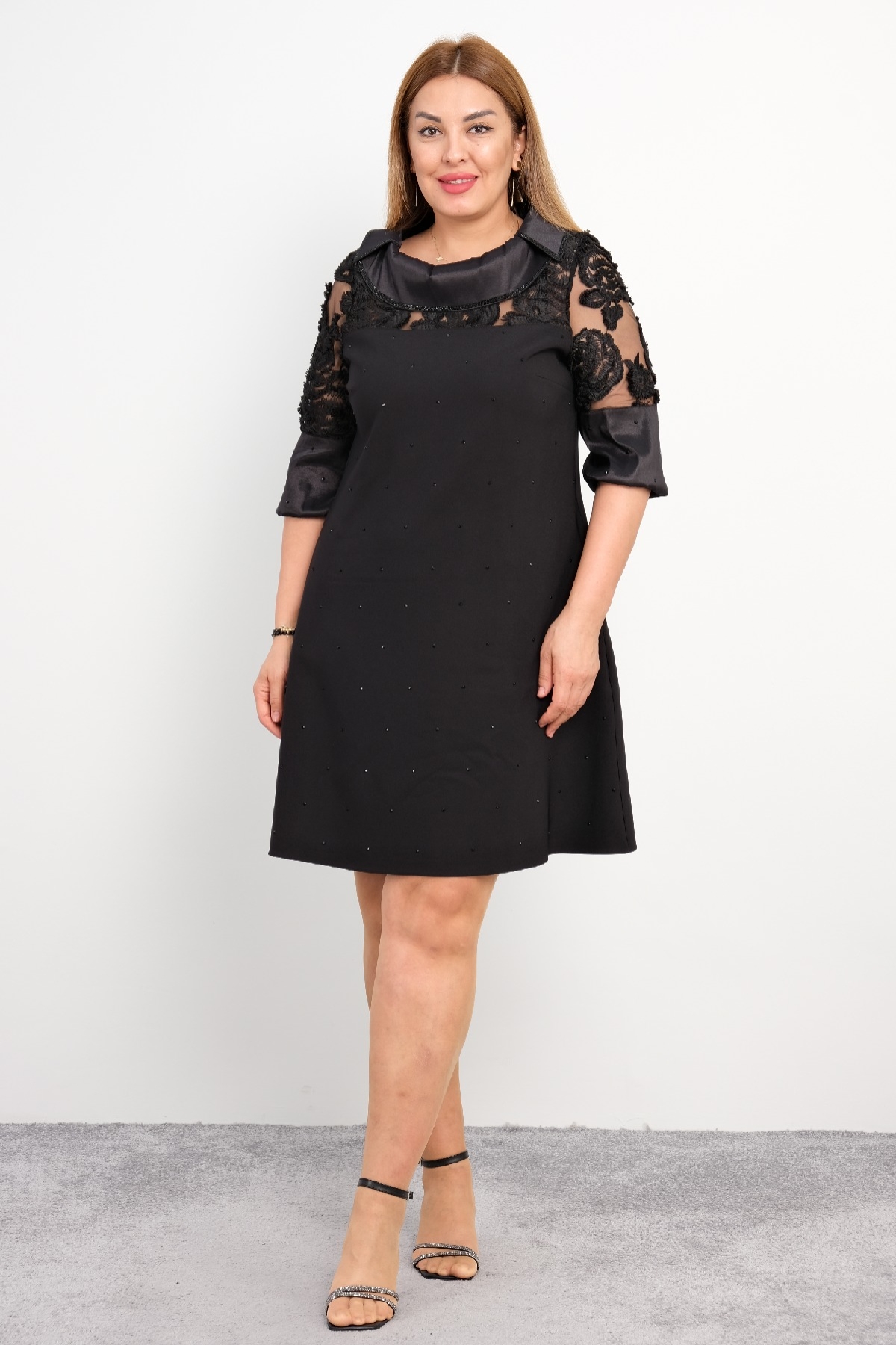 Plus Size Evening Dress-Black