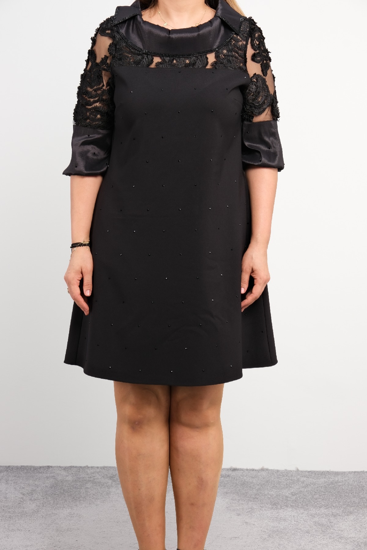 Plus Size Evening Dress-Black