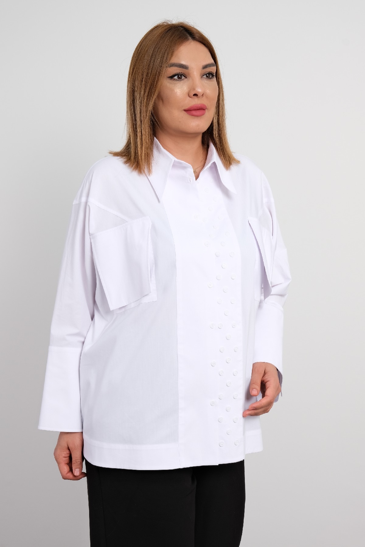 Plus Size Shirt-White