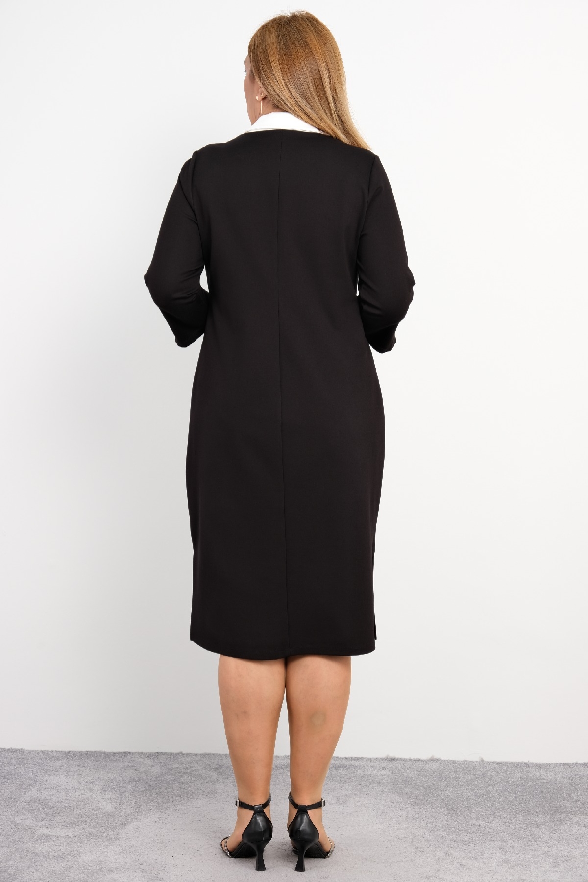 Casual Plus Size Dress-Black