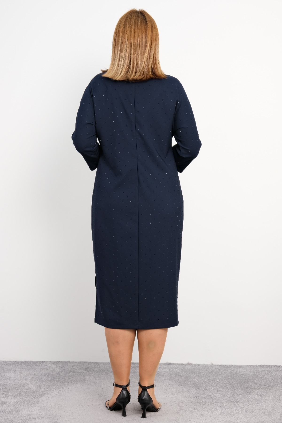 Plus Size Dress-Dark Blue