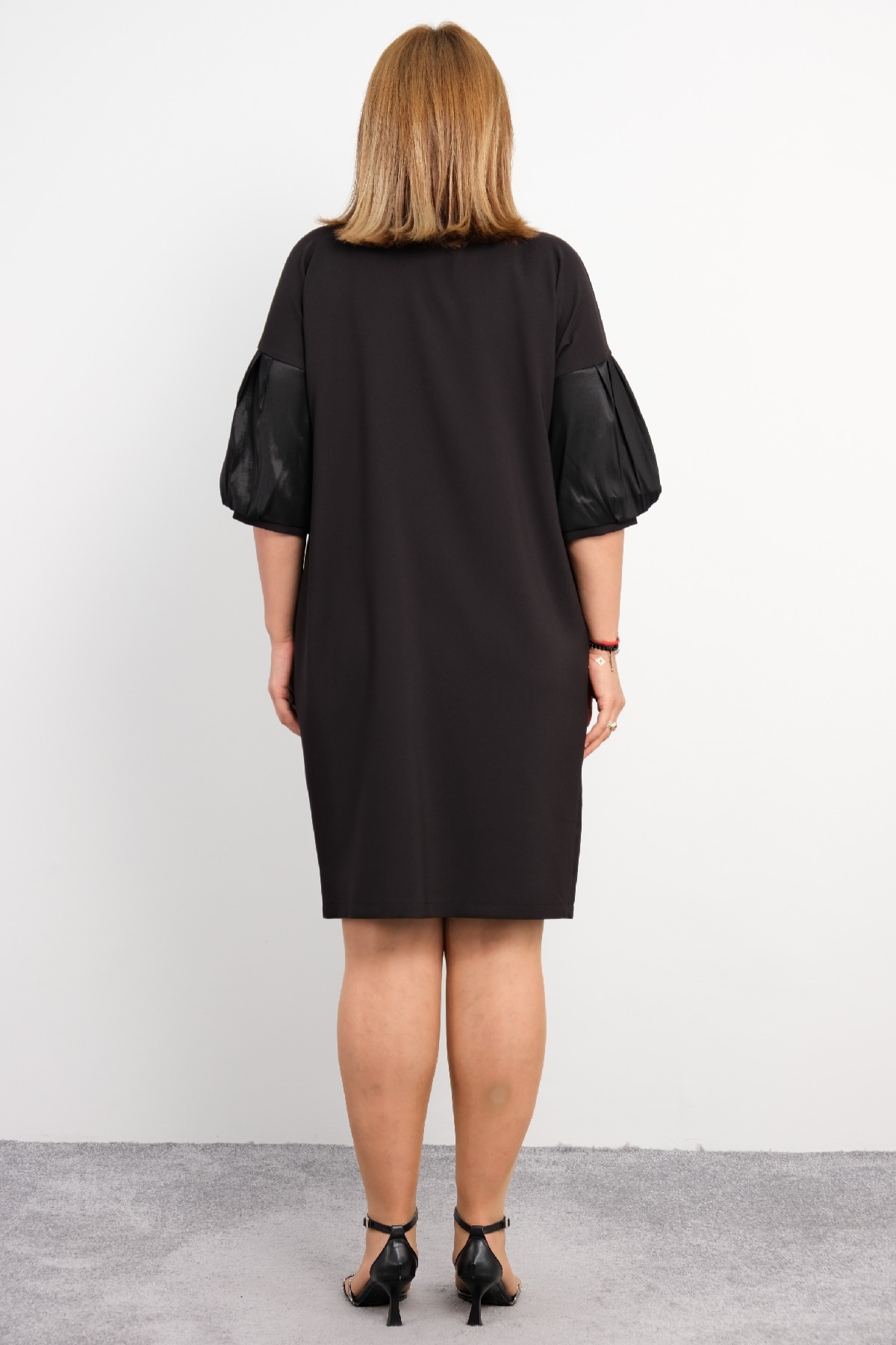 Casual Plus Size Dress-Black