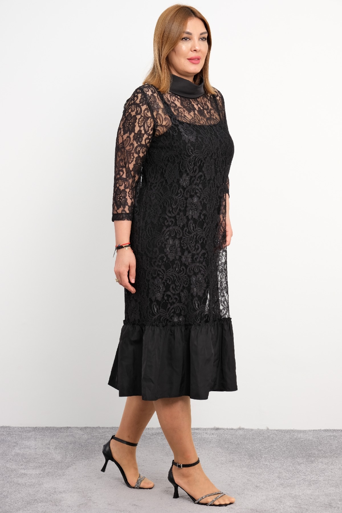 Plus Size Night Dress-Black