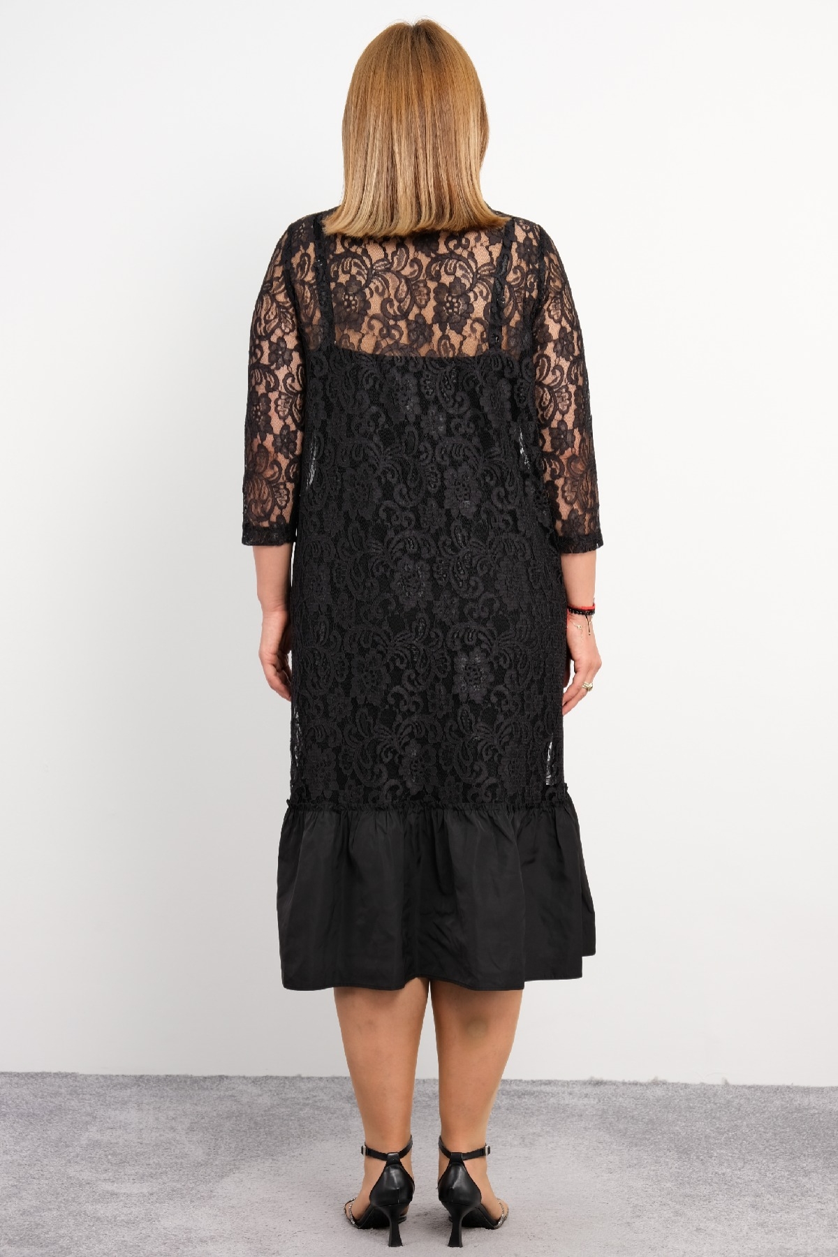 Plus Size Night Dress-Black