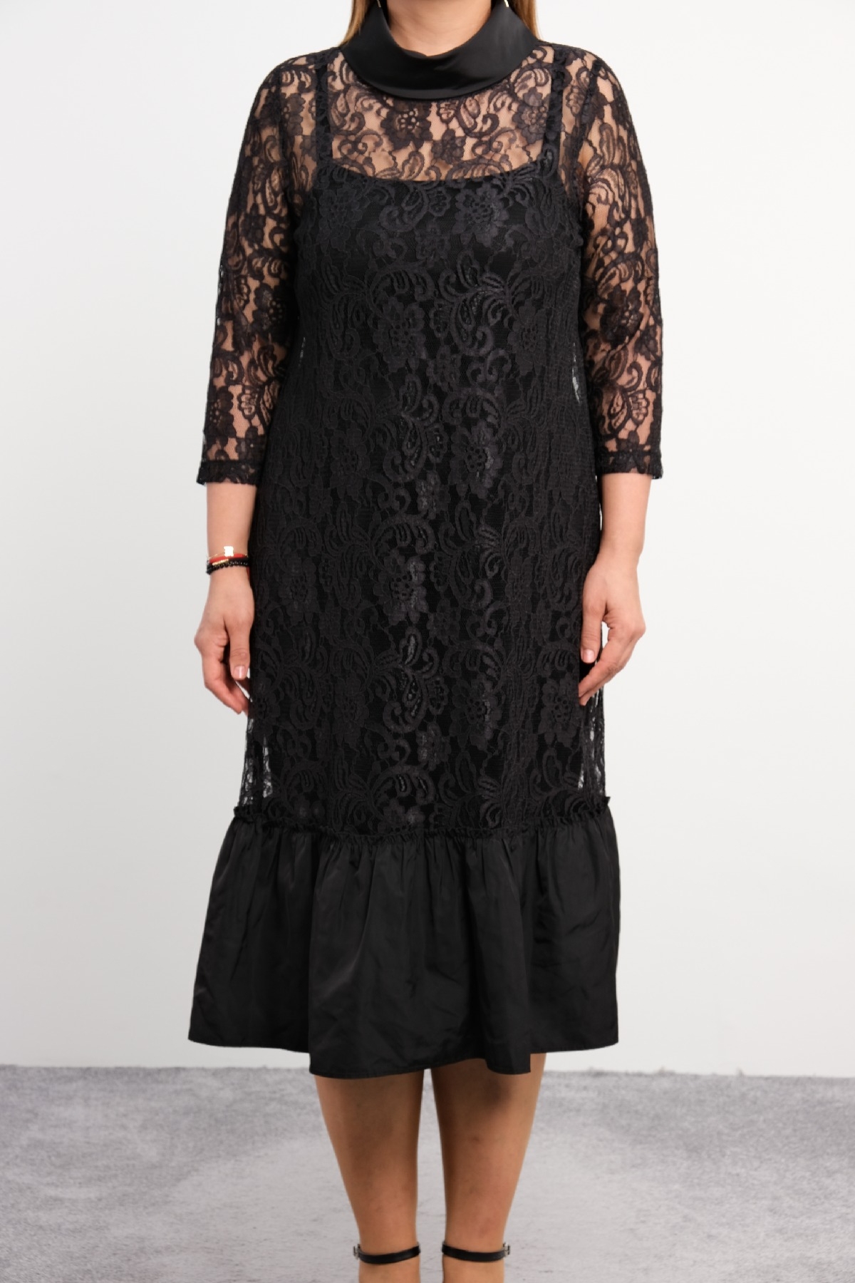 Plus Size Night Dress-Black