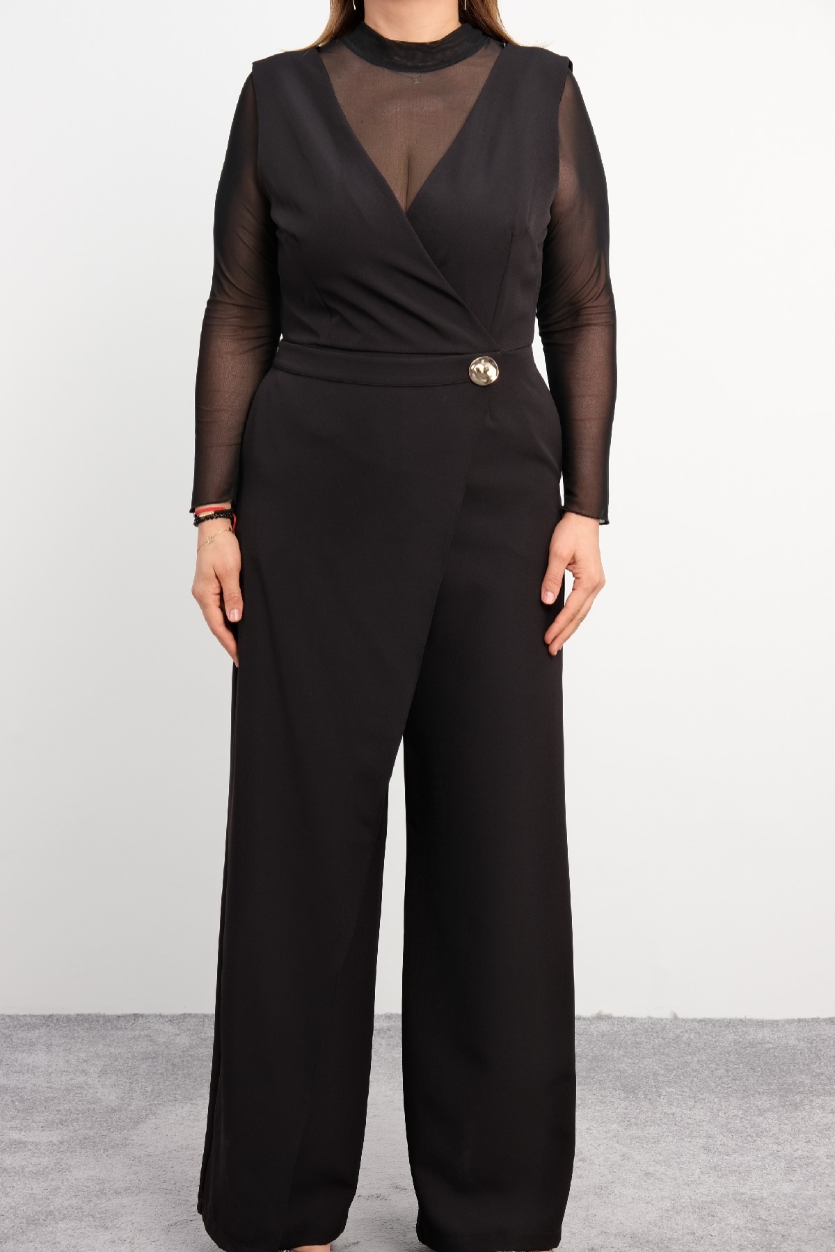 Plus Size Classic Jumpsuit-Black