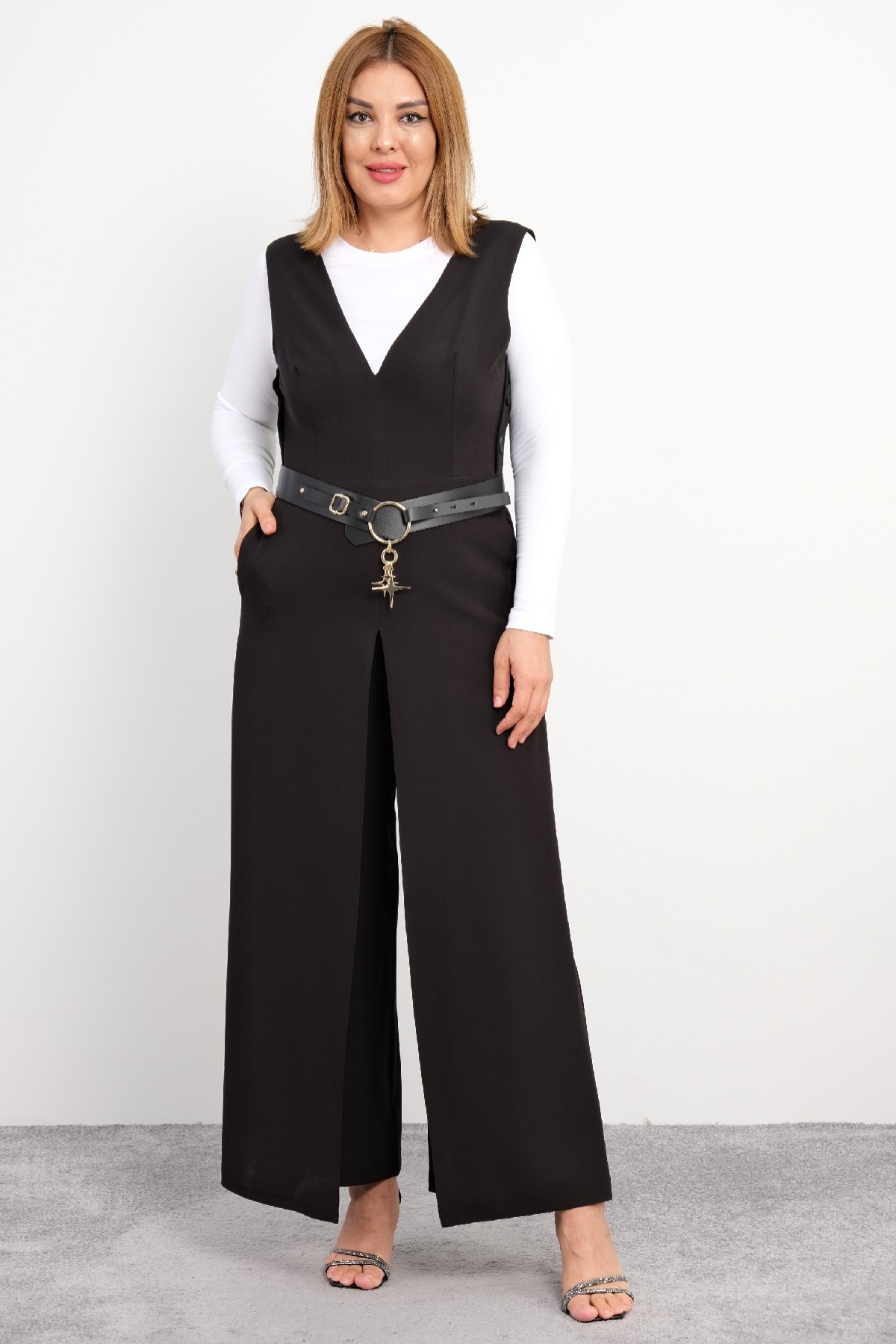 Plus Size Classic Jumpsuit-Black