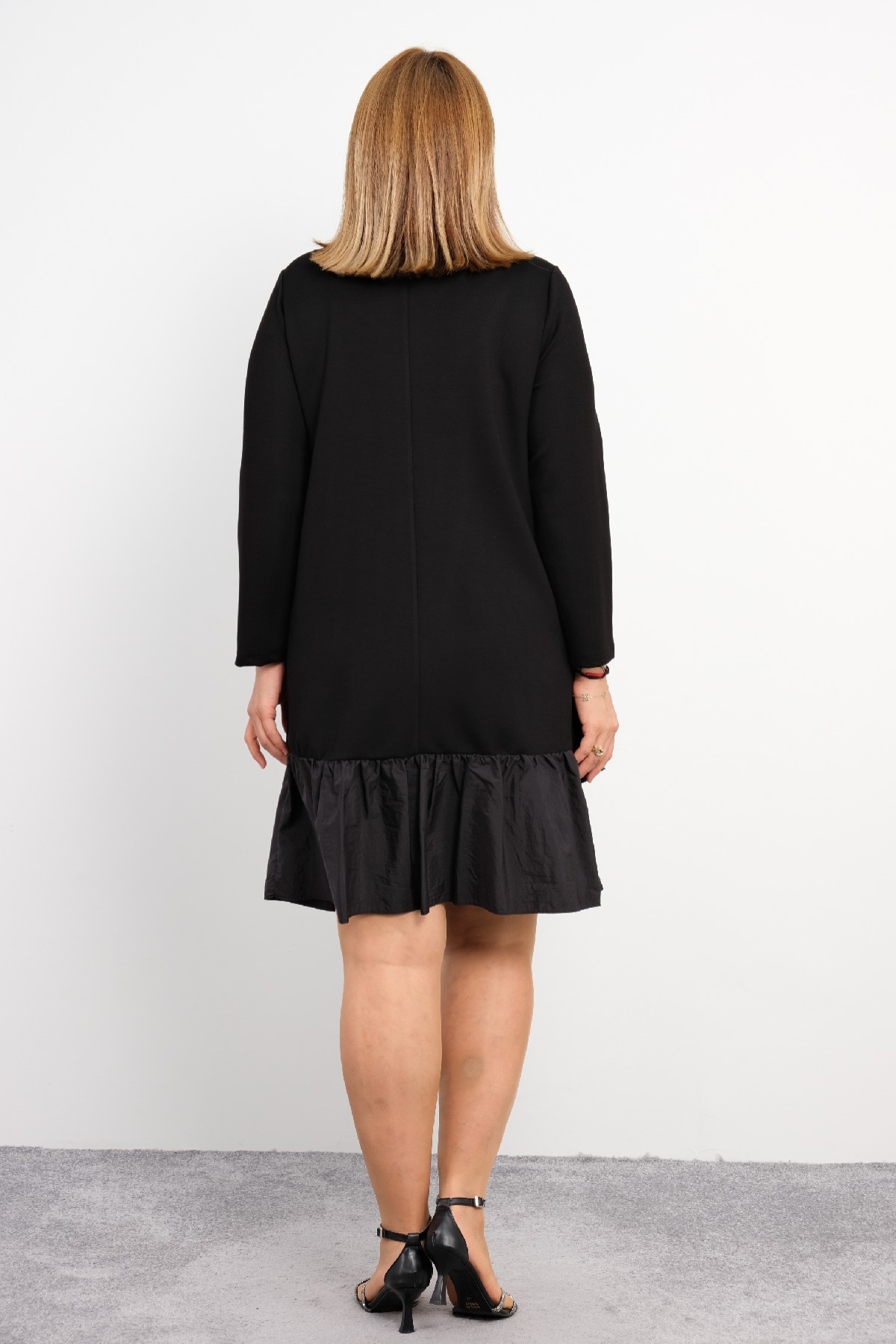 Casual Plus Size Dress-Black