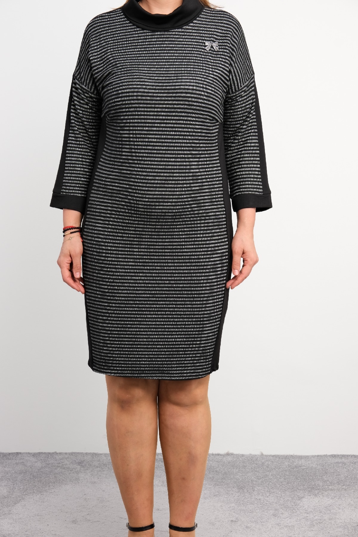 Casual Plus Size Dress-Grey