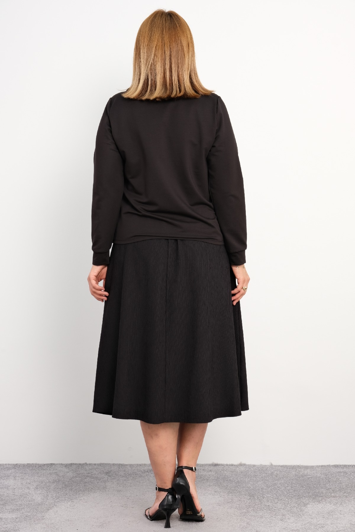 Blouse and Skirt Set-Black