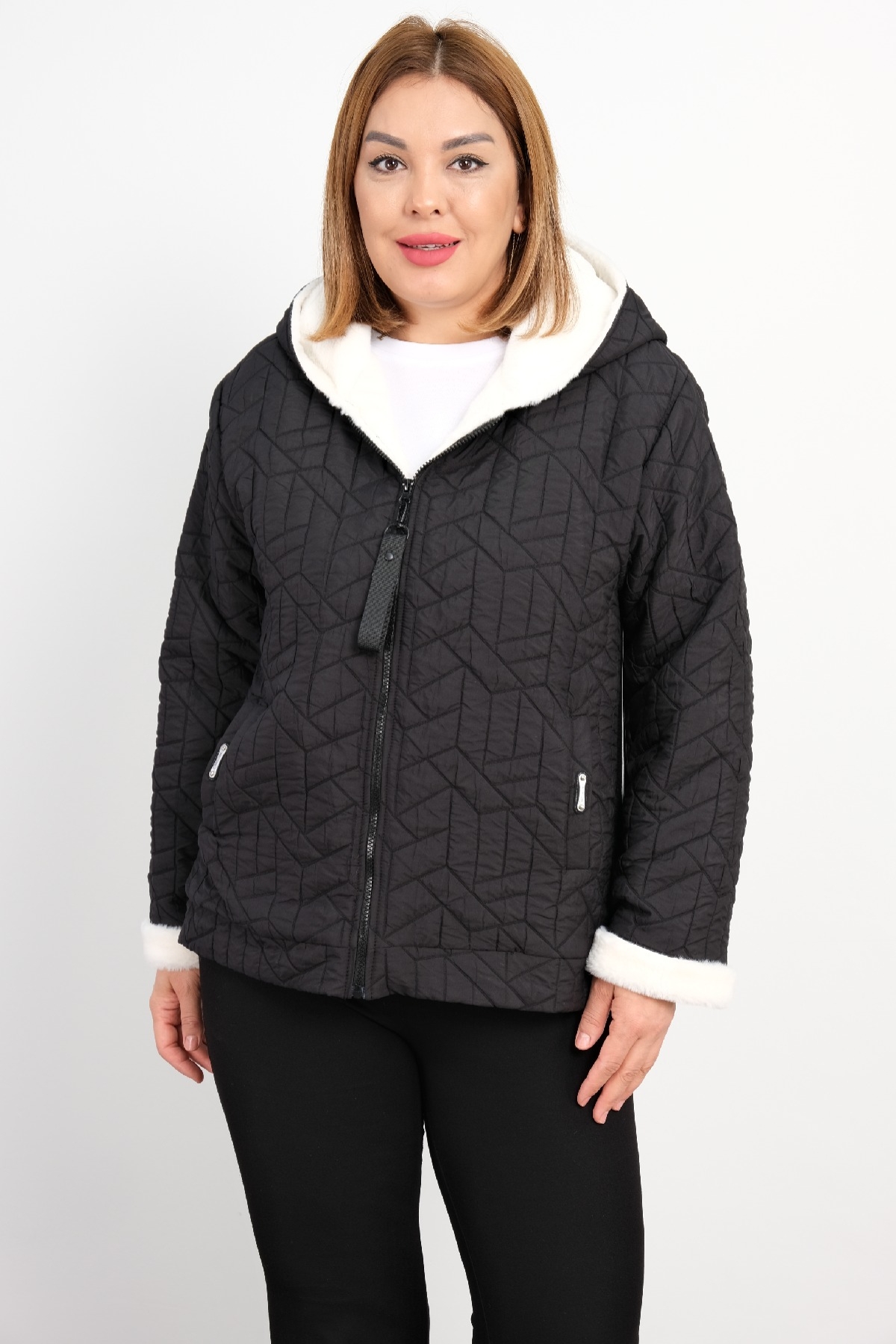 Plus Size Coat-Black