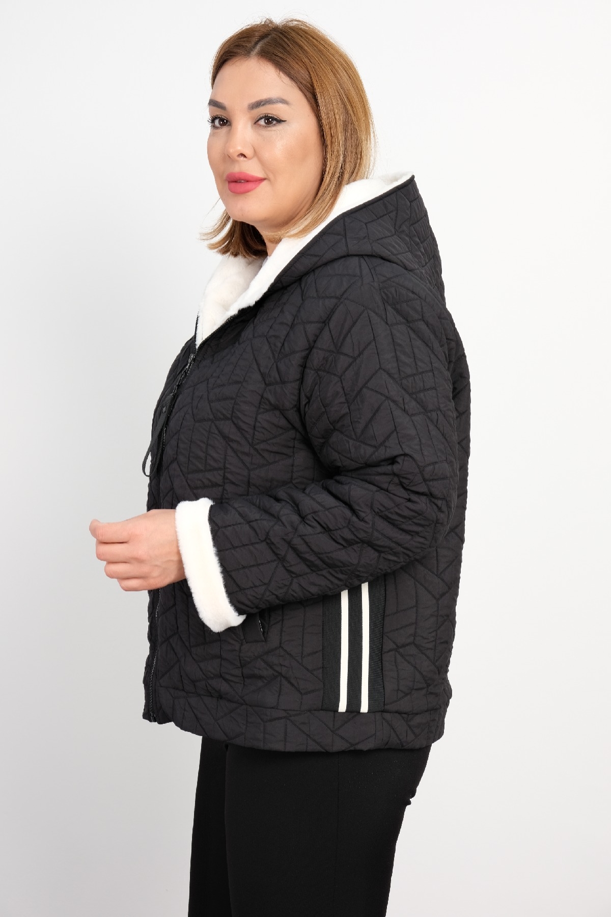 Plus Size Coat-Black