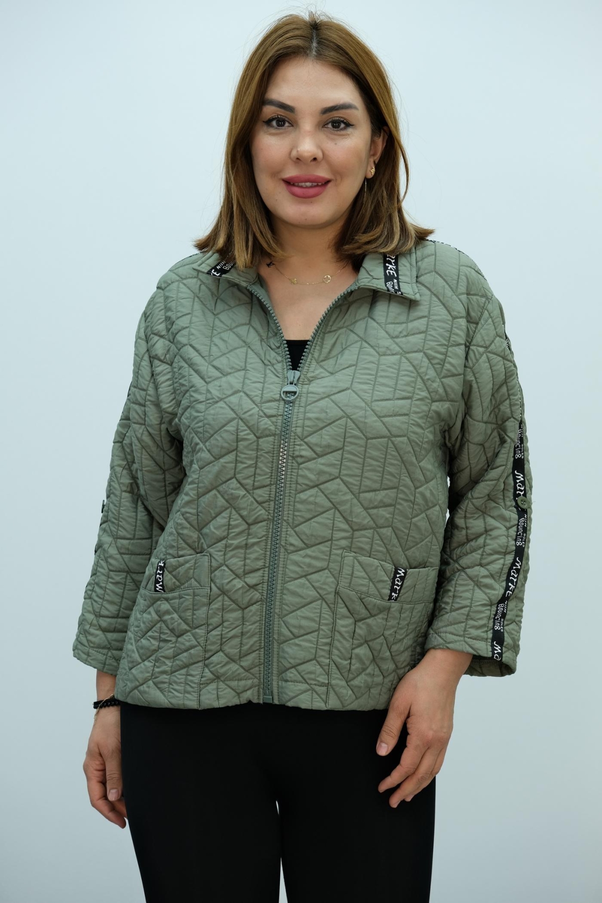 Plus Size Coat-Khaki