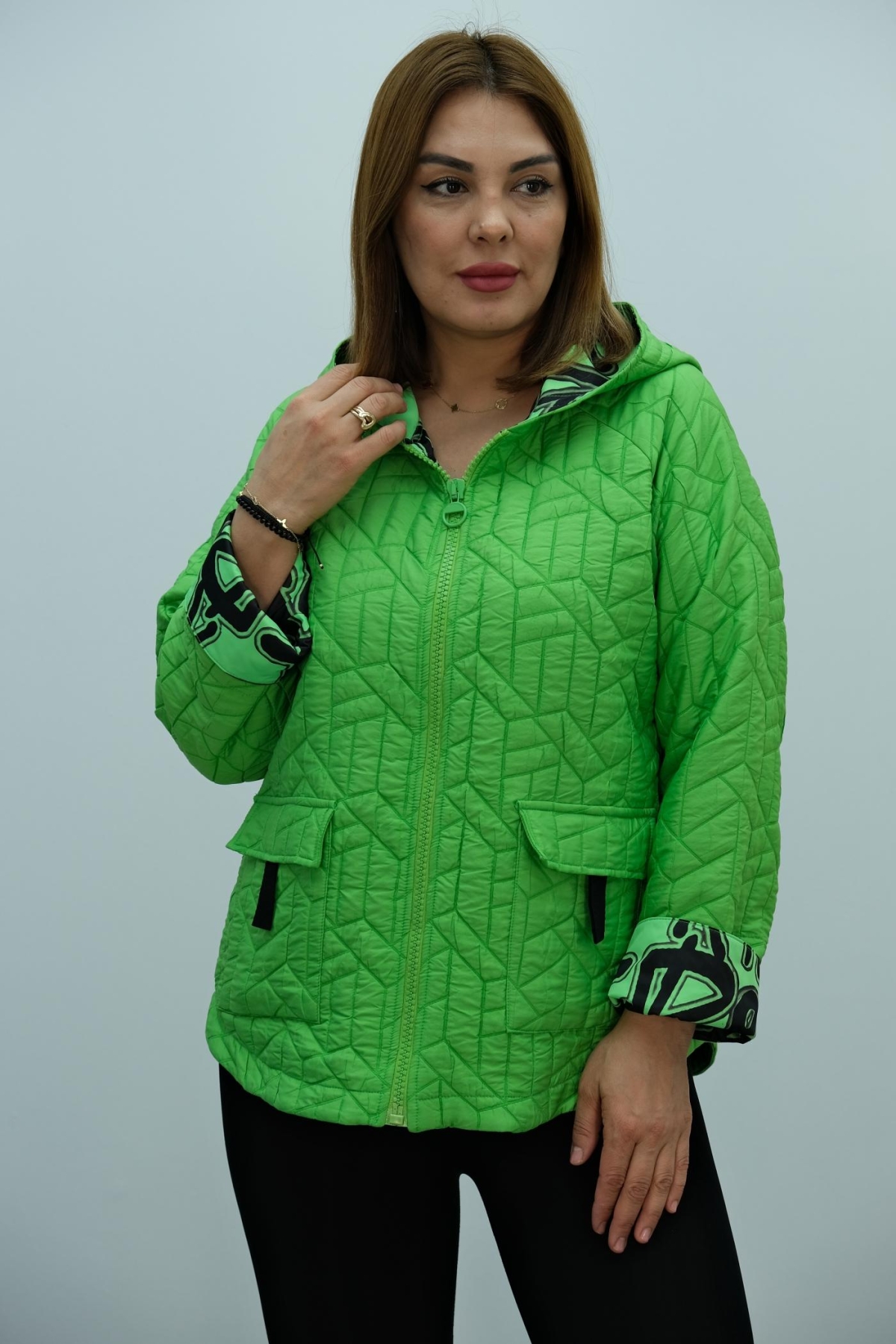 Plus Size Coat-Green