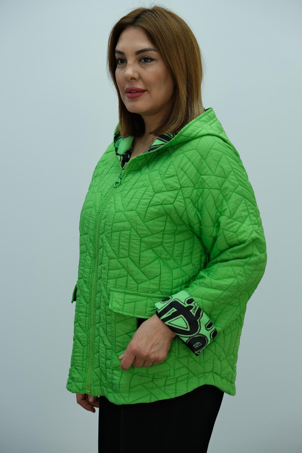 Plus Size Coat-Green