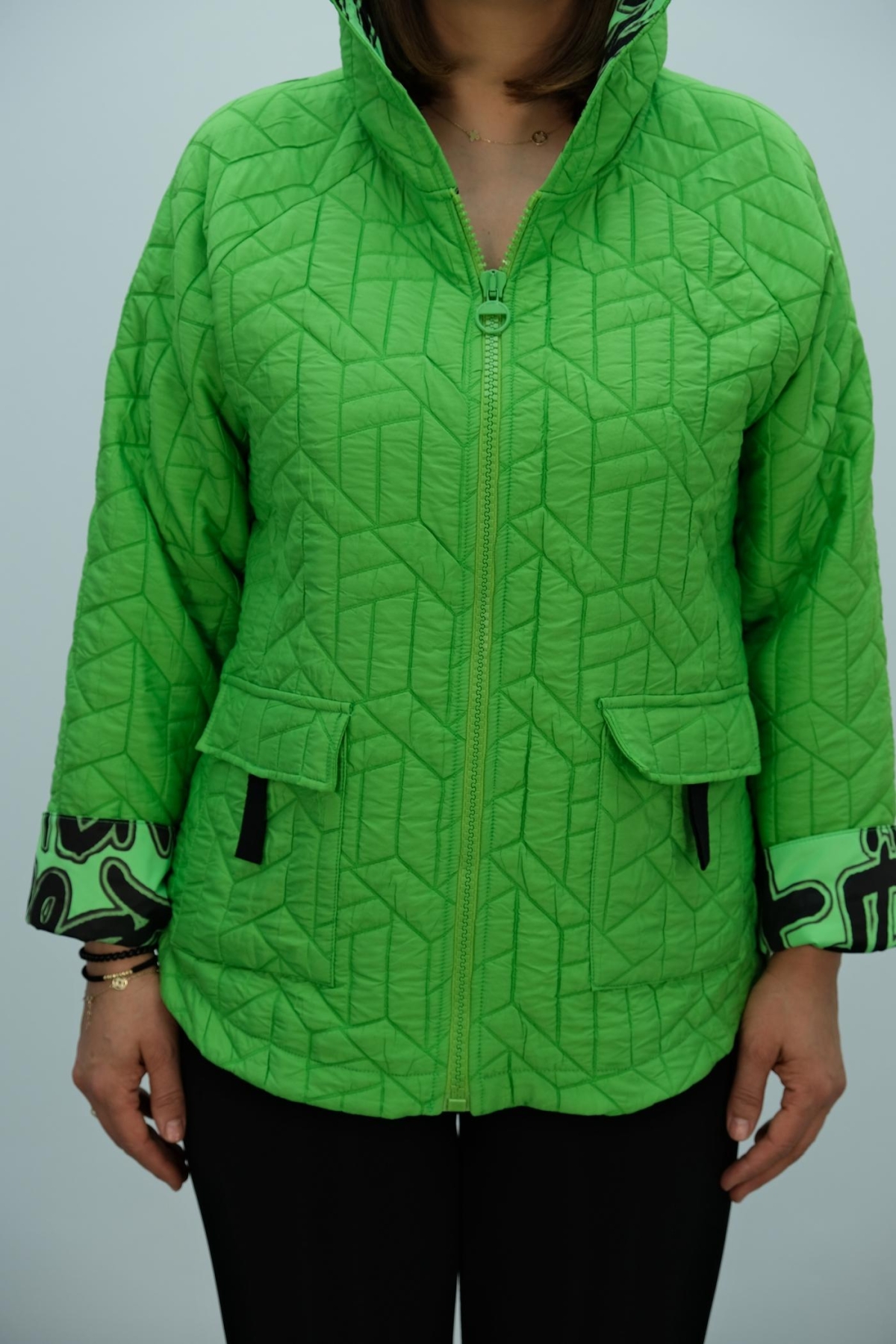 Plus Size Coat-Green