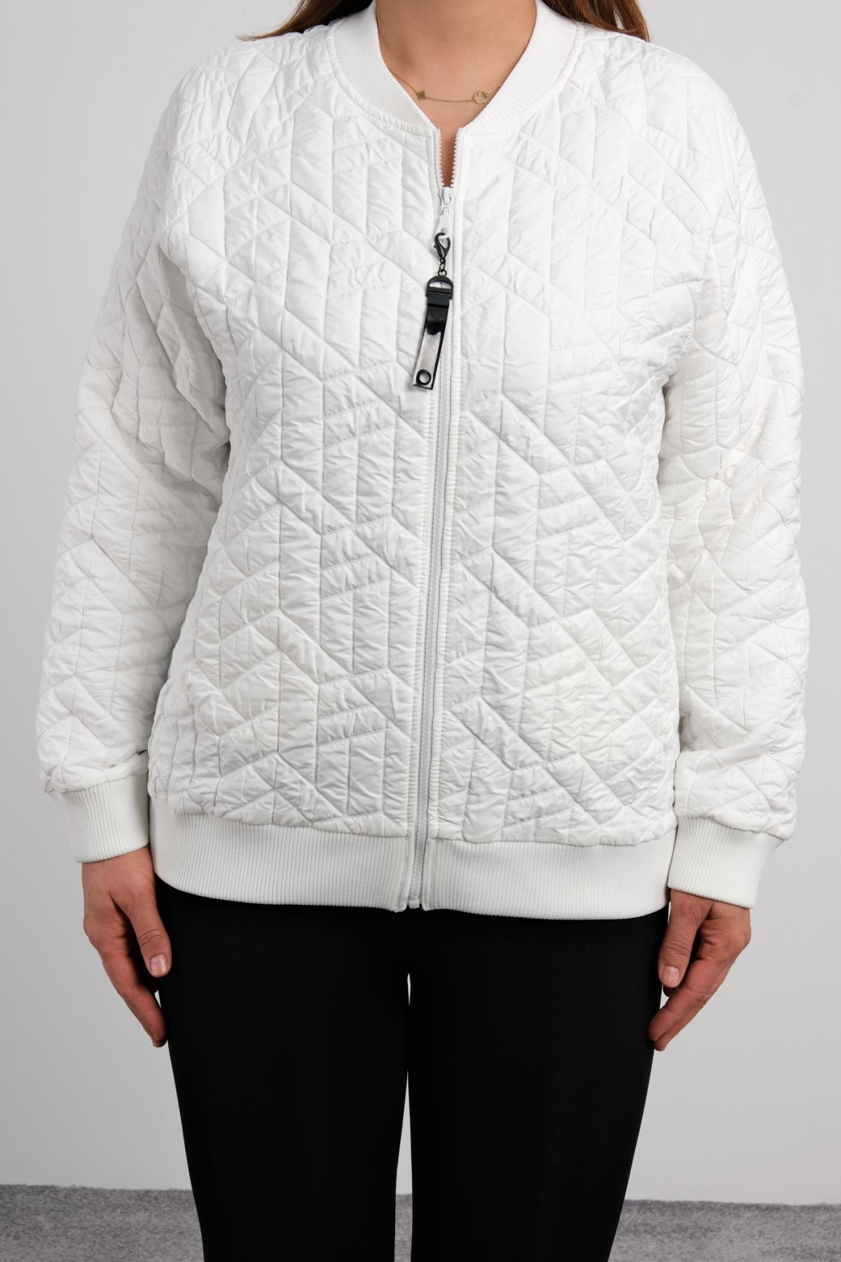 Plus Size Short Sport Jacket-White