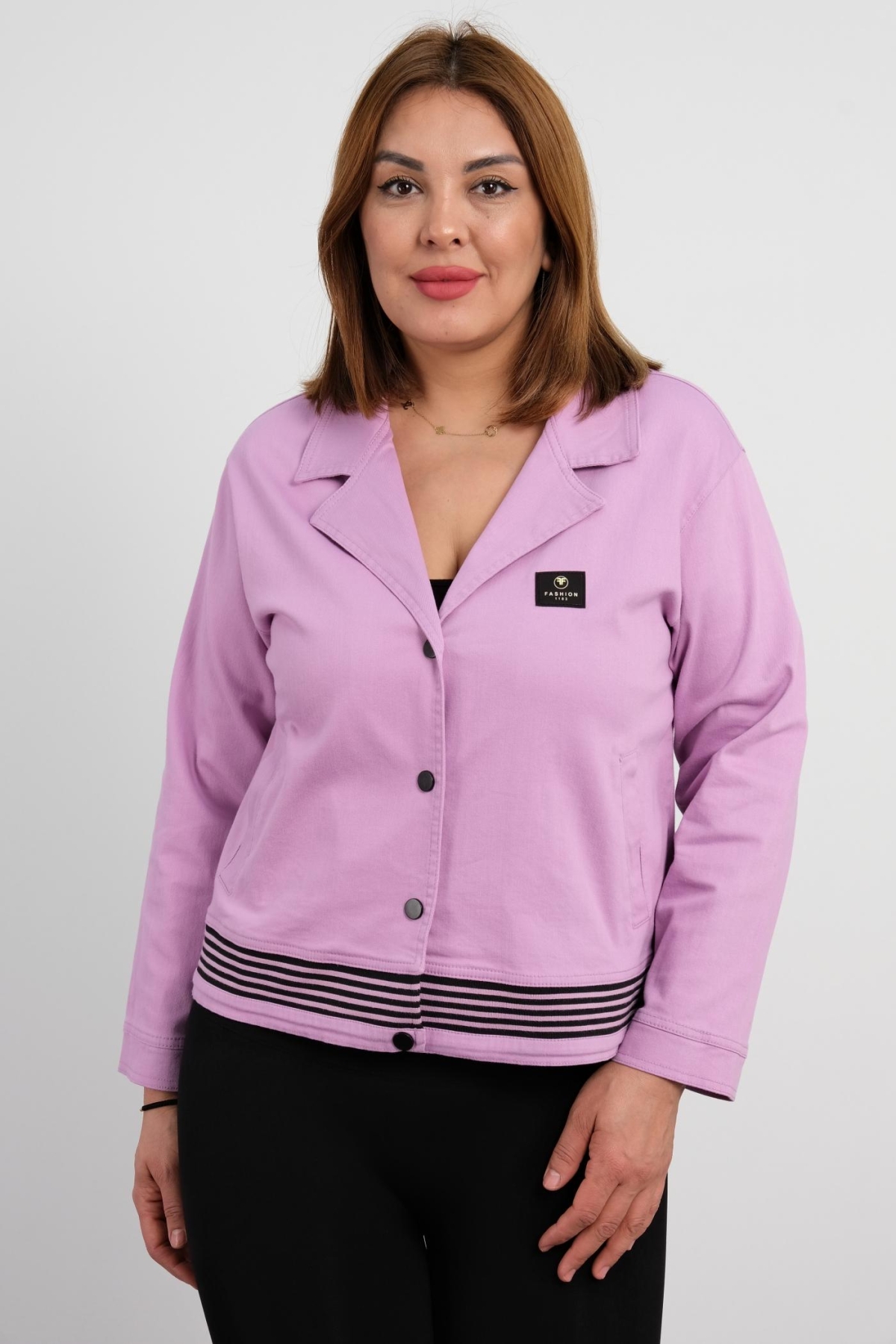 Plus Size Jacket-powder pink