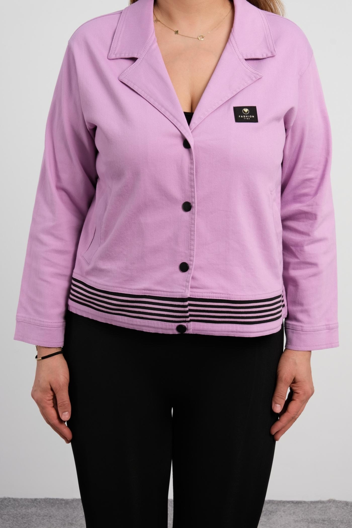 Plus Size Jacket-powder pink