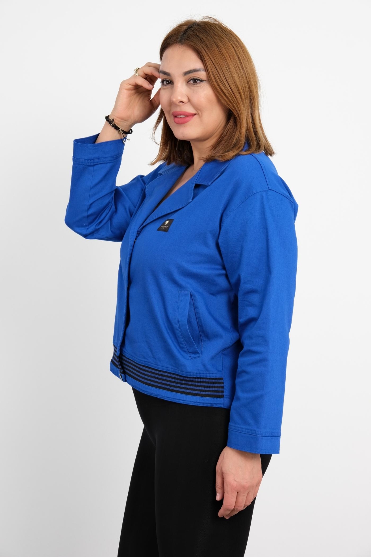 Plus Size Jacket-Bright Blue