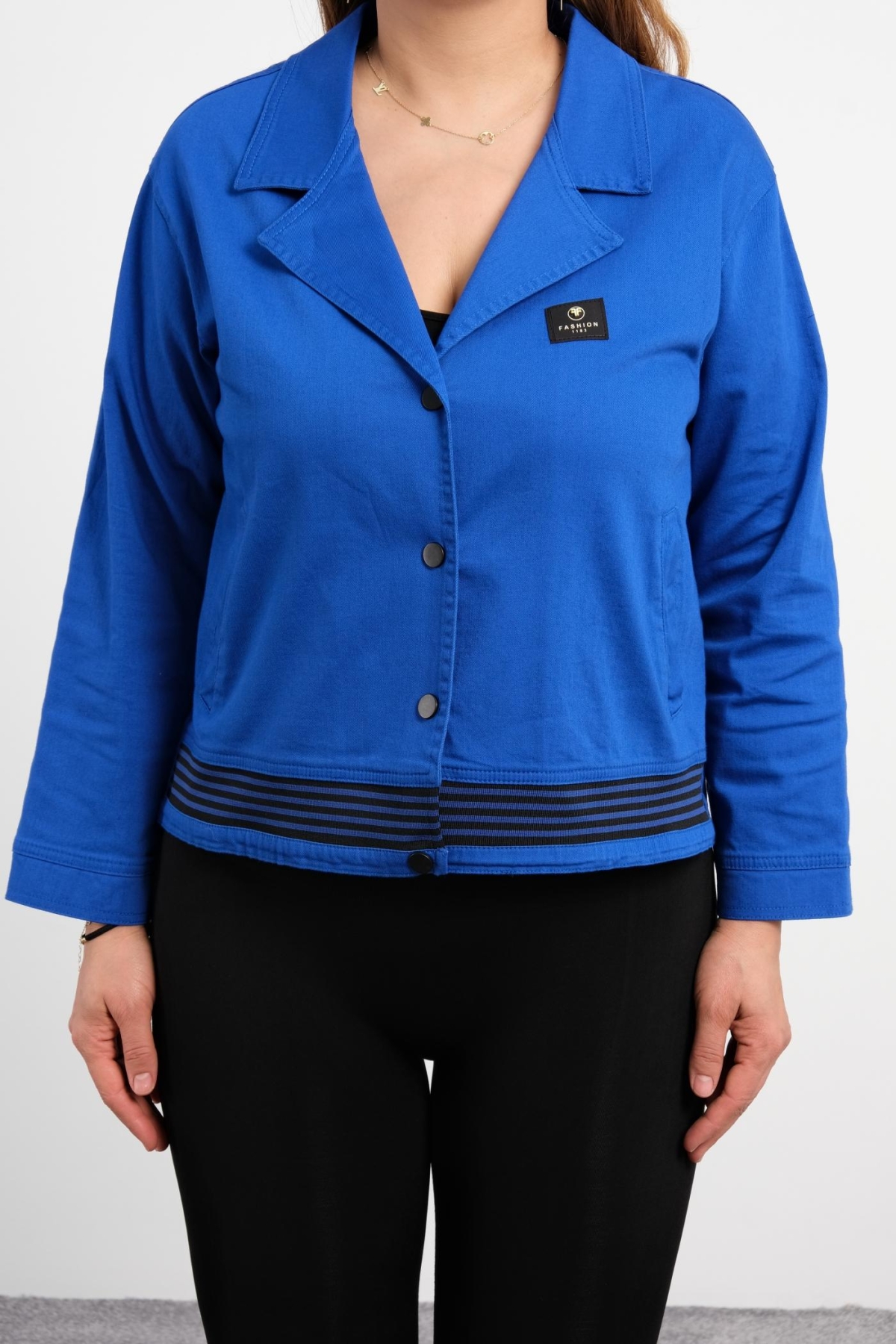 Plus Size Jacket-Bright Blue