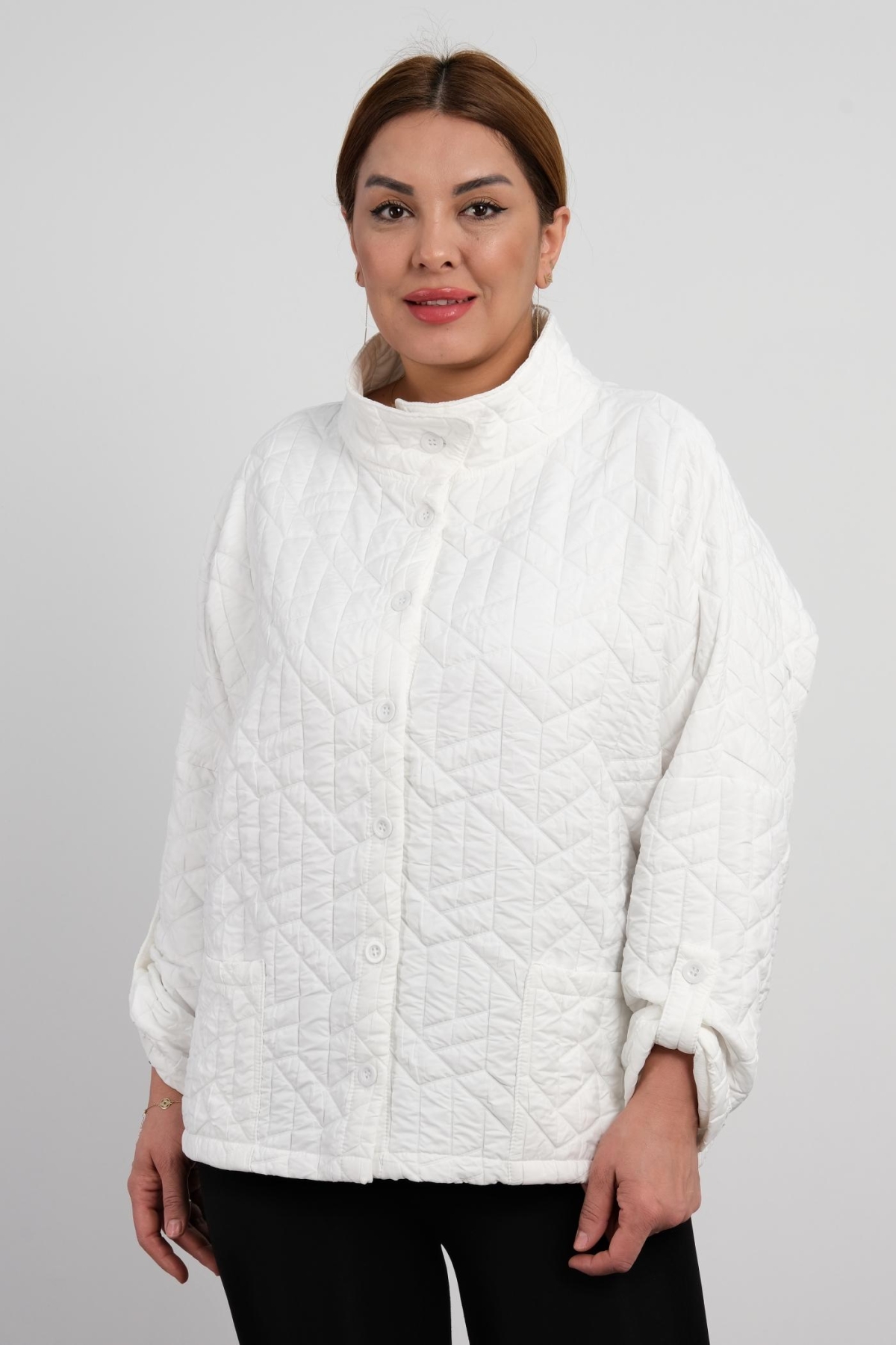 Super Plus Size Short Sport Jacket-White
