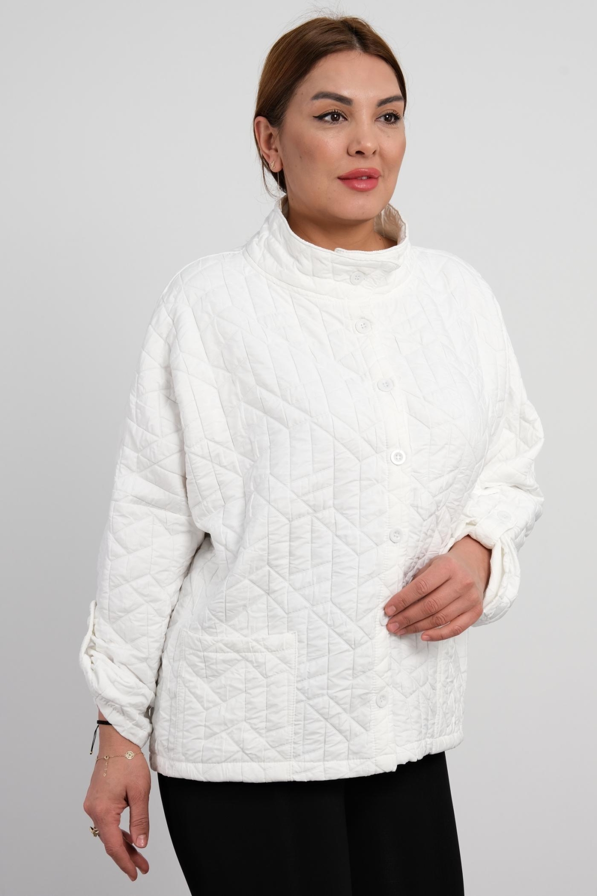 Super Plus Size Short Sport Jacket-White