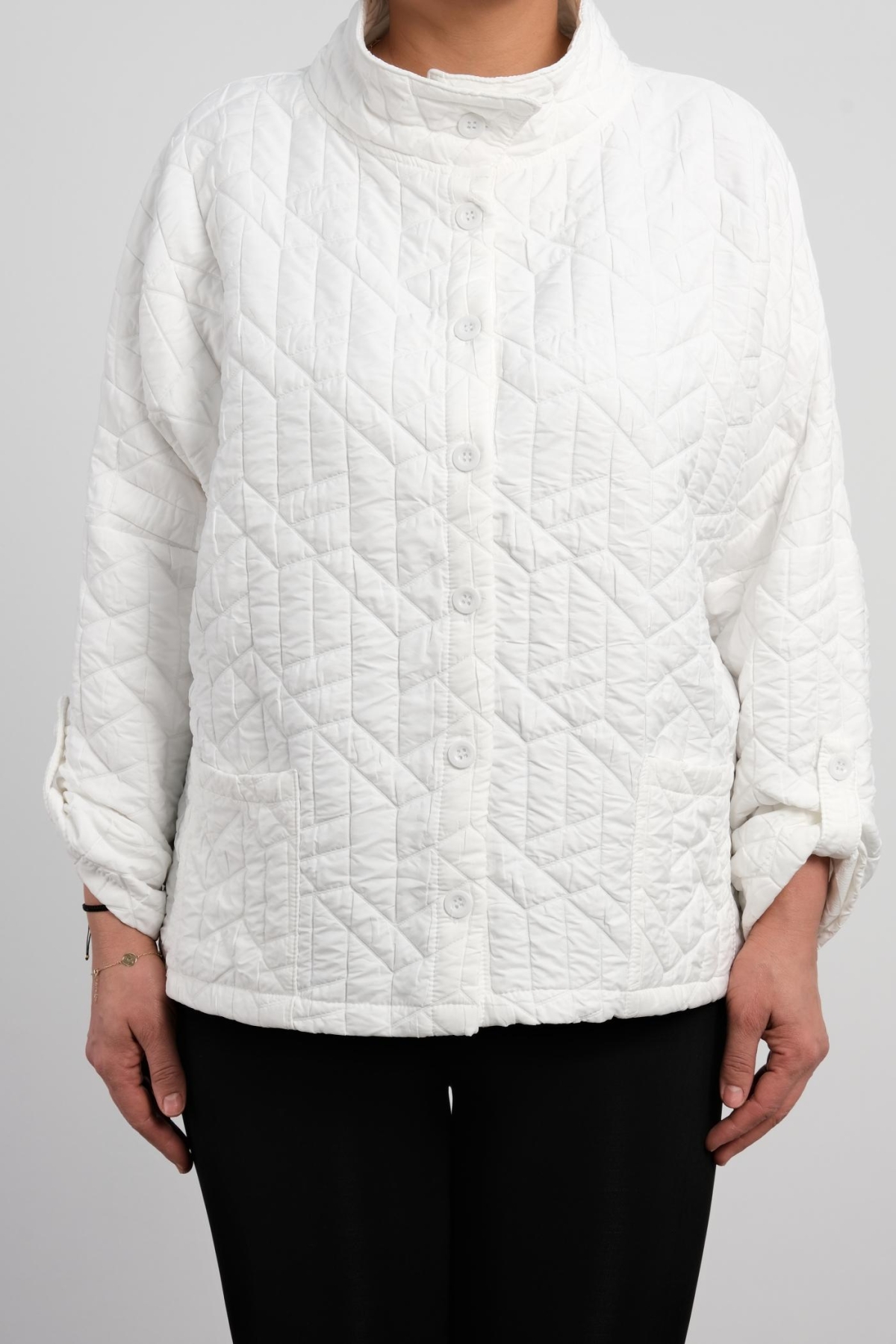 Super Plus Size Short Sport Jacket-White