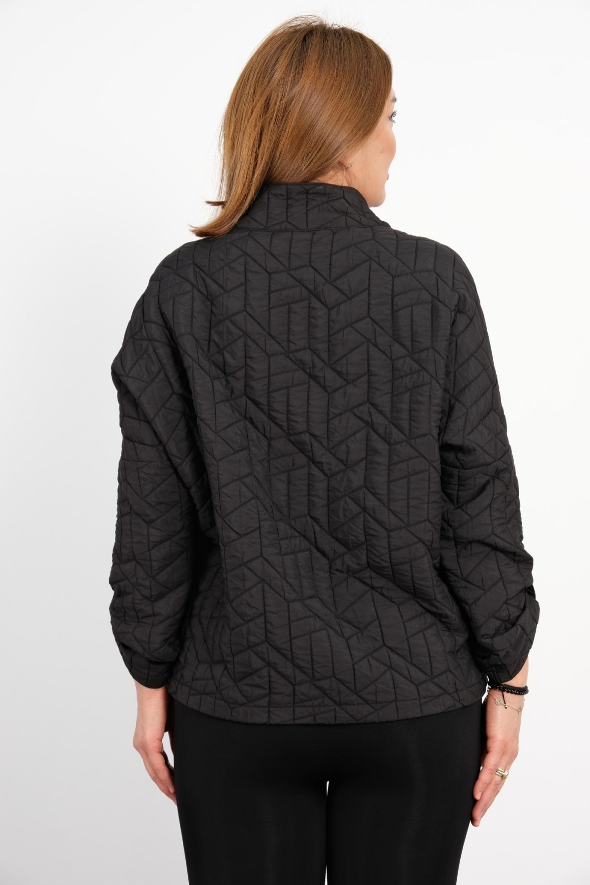 Plus Size Short Sport Jacket-Black