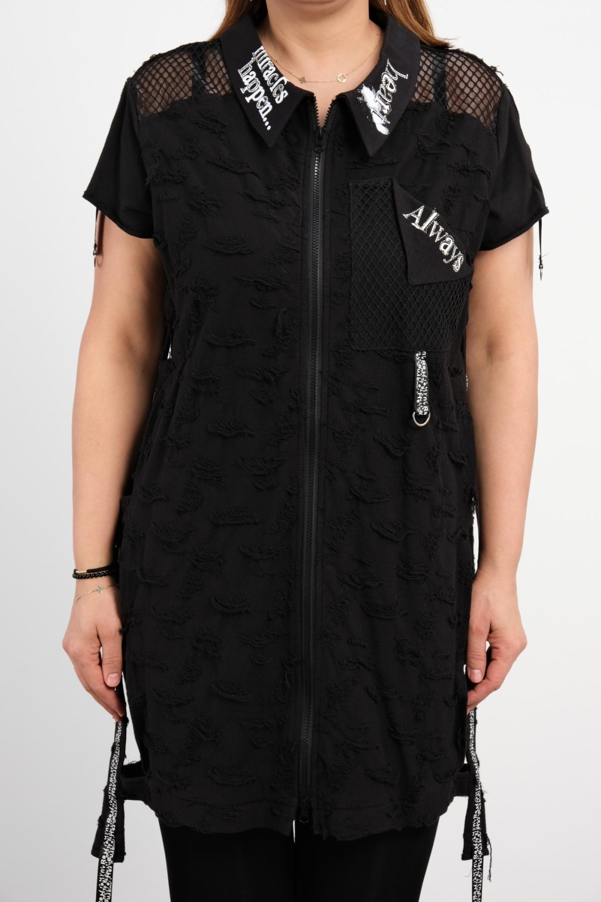 Plus Size Vest-Black