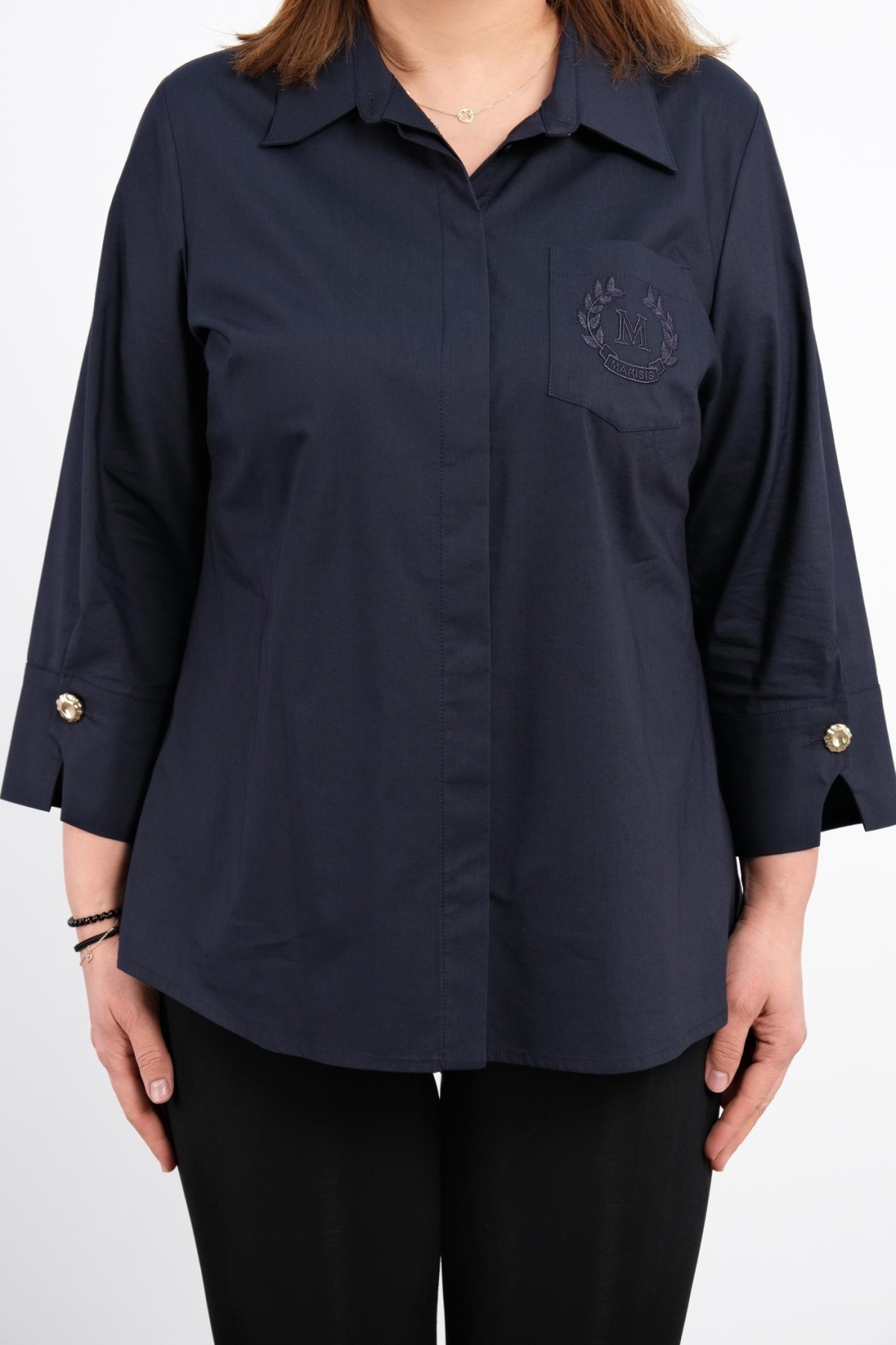 Plus Size Shirt-Dark Blue