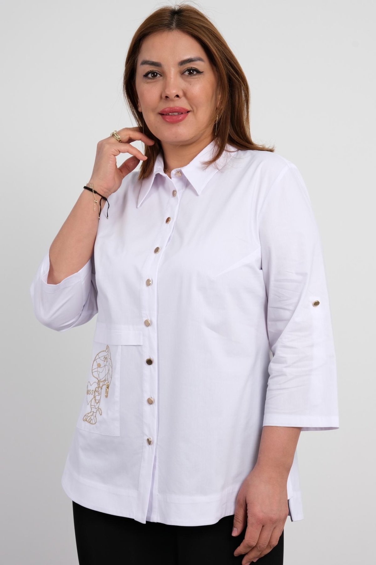 Plus Size Shirt-White