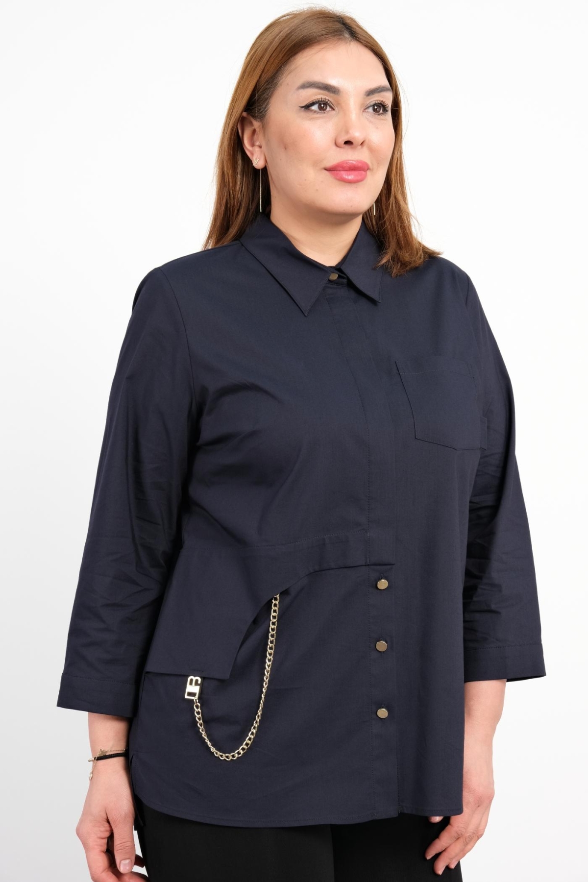 Plus Size Shirt-Dark Blue