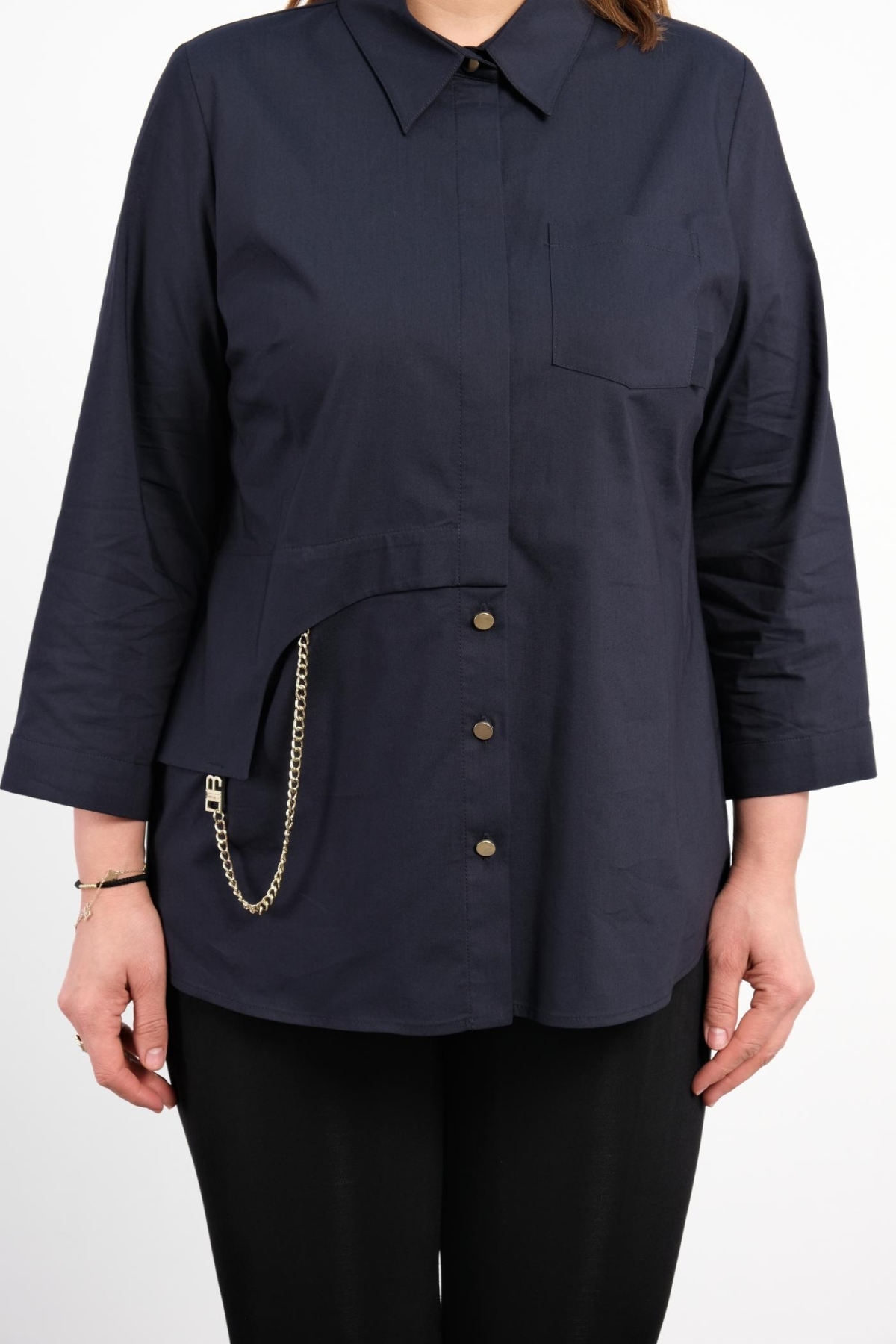 Plus Size Shirt-Dark Blue