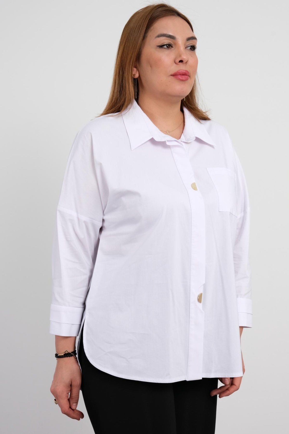 Plus Size Shirt-White