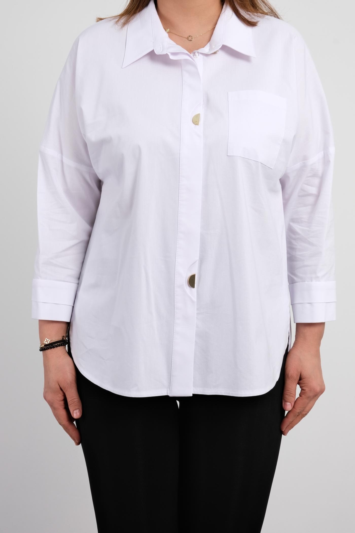 Plus Size Shirt-White